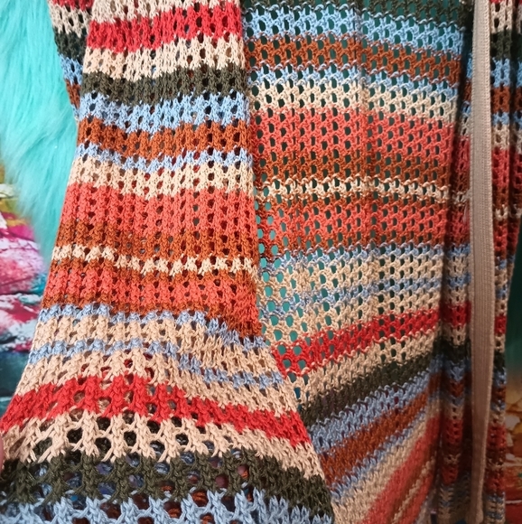 No boundaries Brown Rust Multiple Color Open Front Knit Long Sleeve Cardigan L - Picture 6 of 8